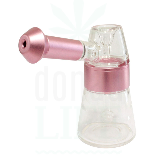 Pipe Verre & Aluminium Bubbler "Rose"