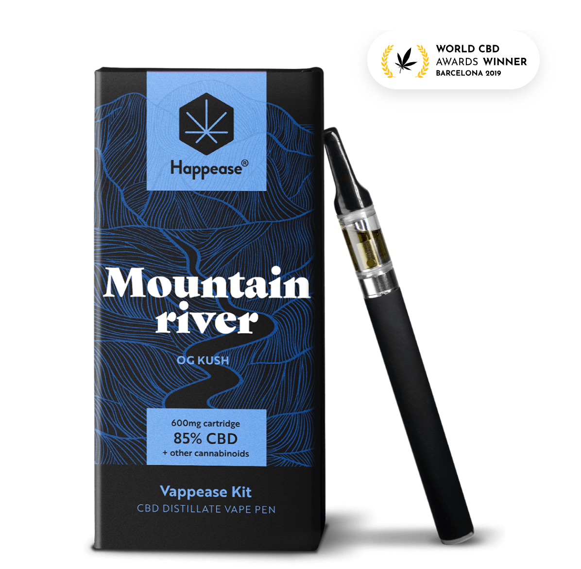 Happease Vape Pen - Mountain River "OG Kush" (85% CBD)