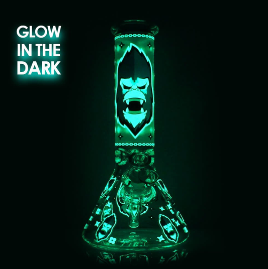 Bong Verre Glow - GORILLA Vert (25cm)