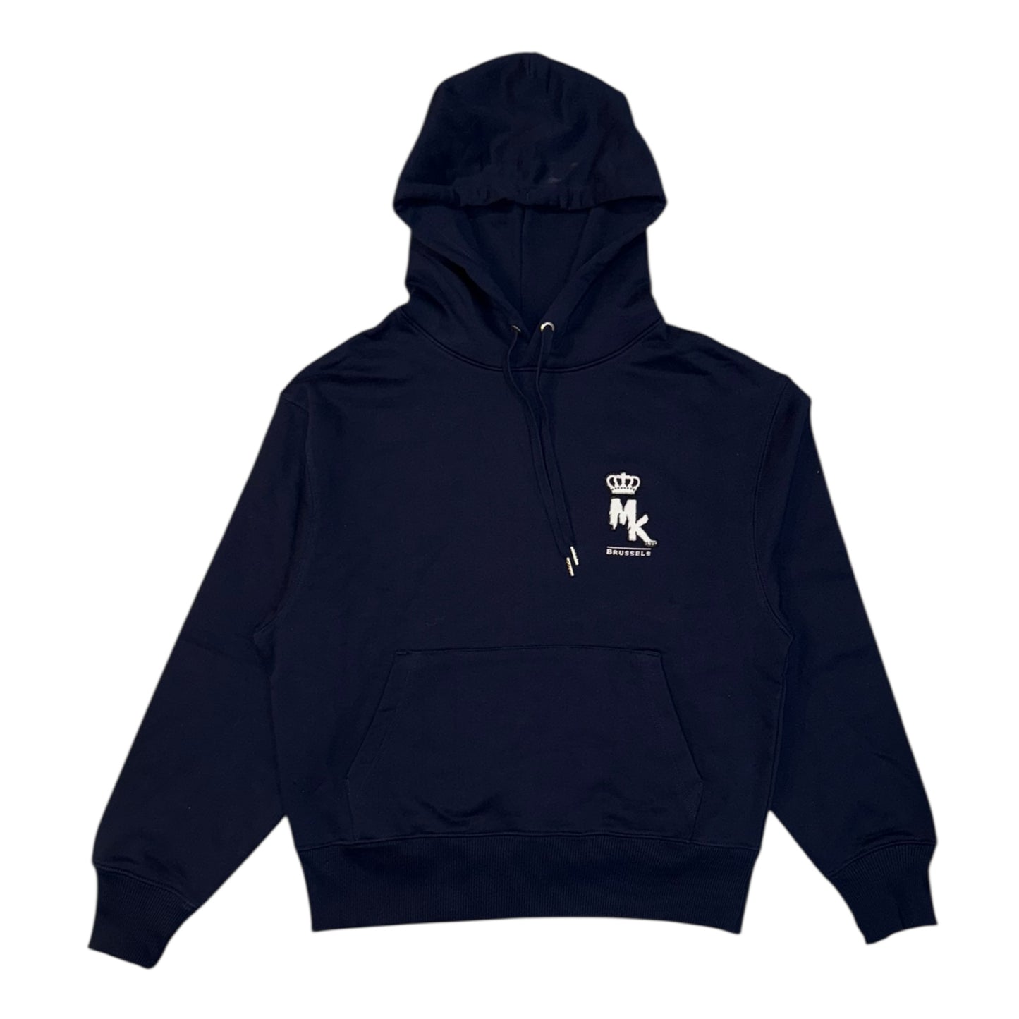 Hoodie oversize premium bleu nuit Magic King 5e anniversaire avec logo MK brodé sur le devant et logo des Lions Magic King dans le dos