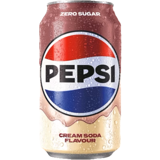 Pepsi Cream Soda 330ml - Soda à la vanille en canette, saveur rétro et crémeuse, édition rare et gourmande.