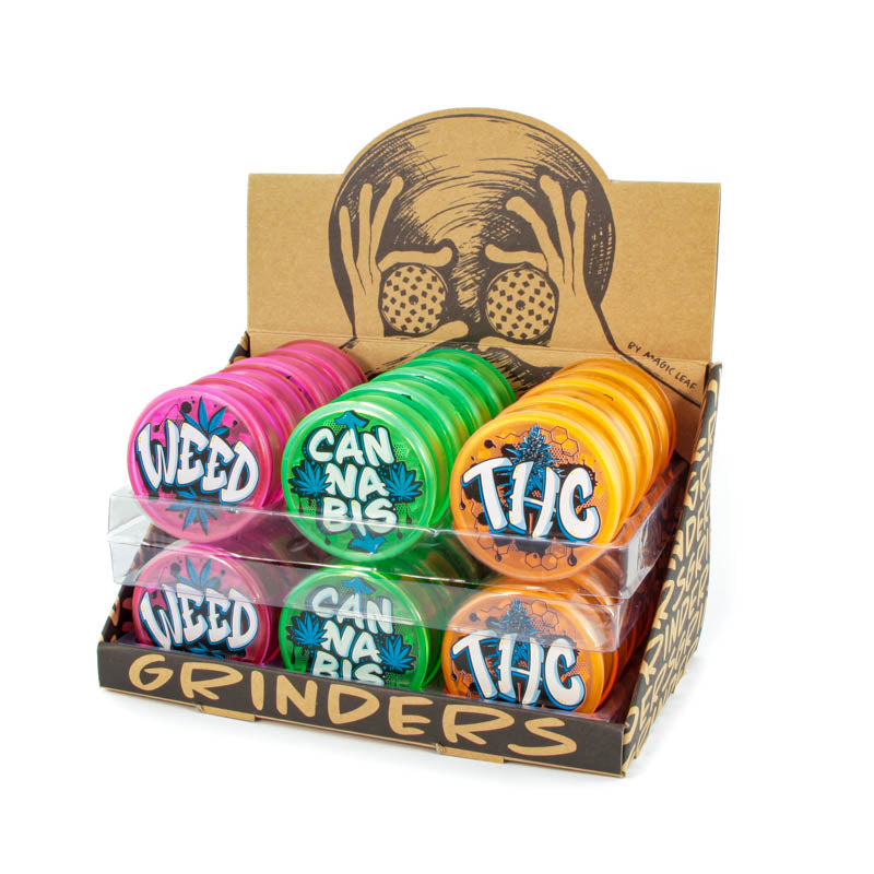 Grinder Plastique - Weed/Cannabis/THC (2pièces)