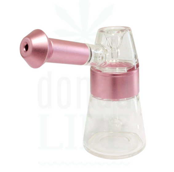 Pipe Verre & Aluminium Bubbler  "Rose"