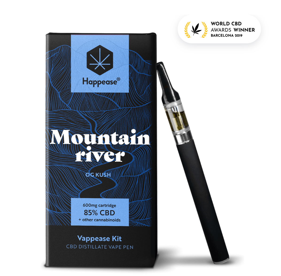 Happease Vape Pen  - Mountain River "OG Kush" (85% CBD)