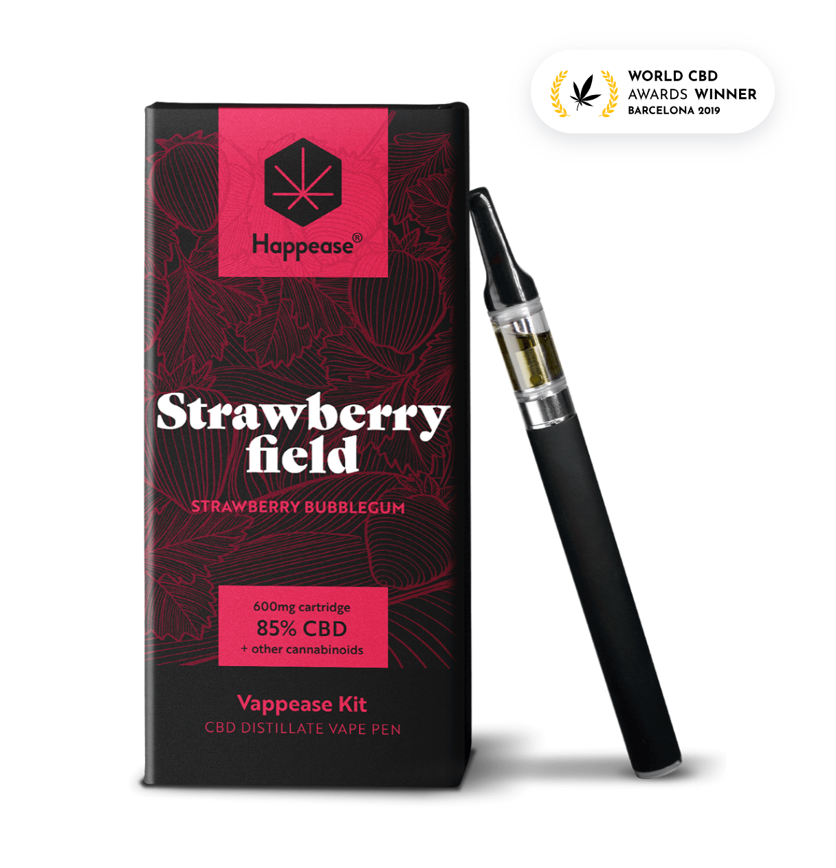 Happease Vape Pen - "Strawberry Bubblegum" (85% CBD)