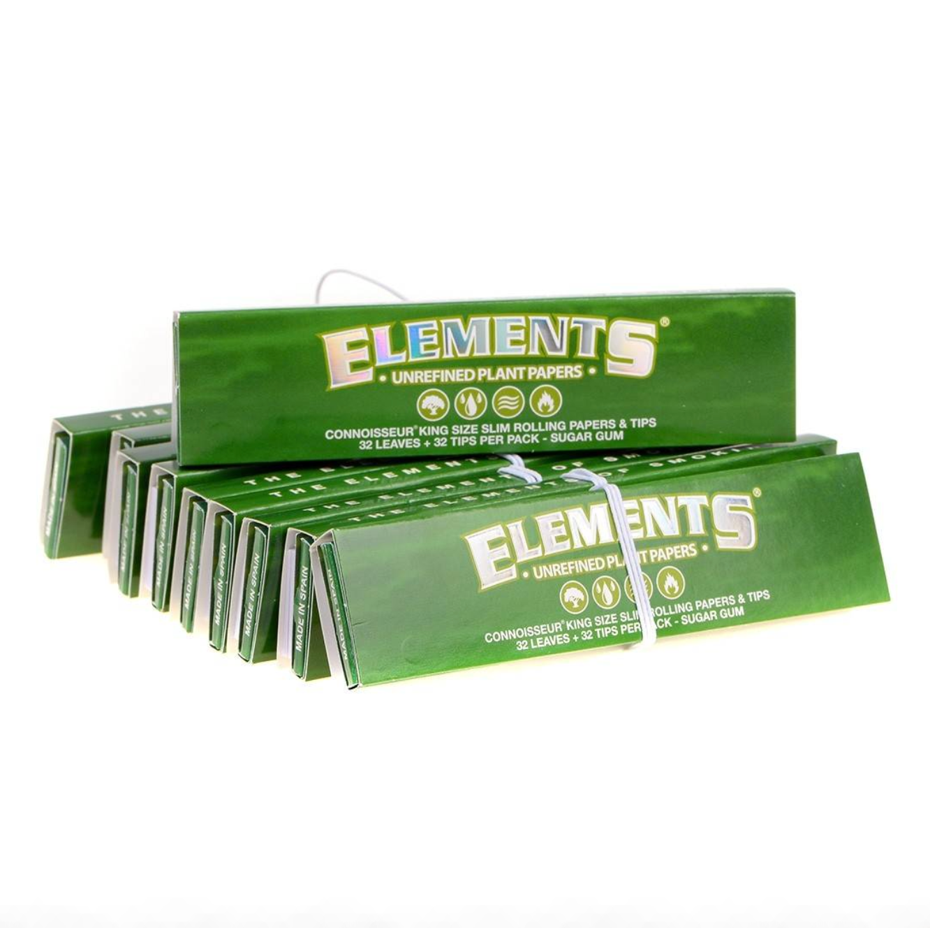 ELEMENTS Connoisseur - Papier à rouler + Filtres Tips (Vert)