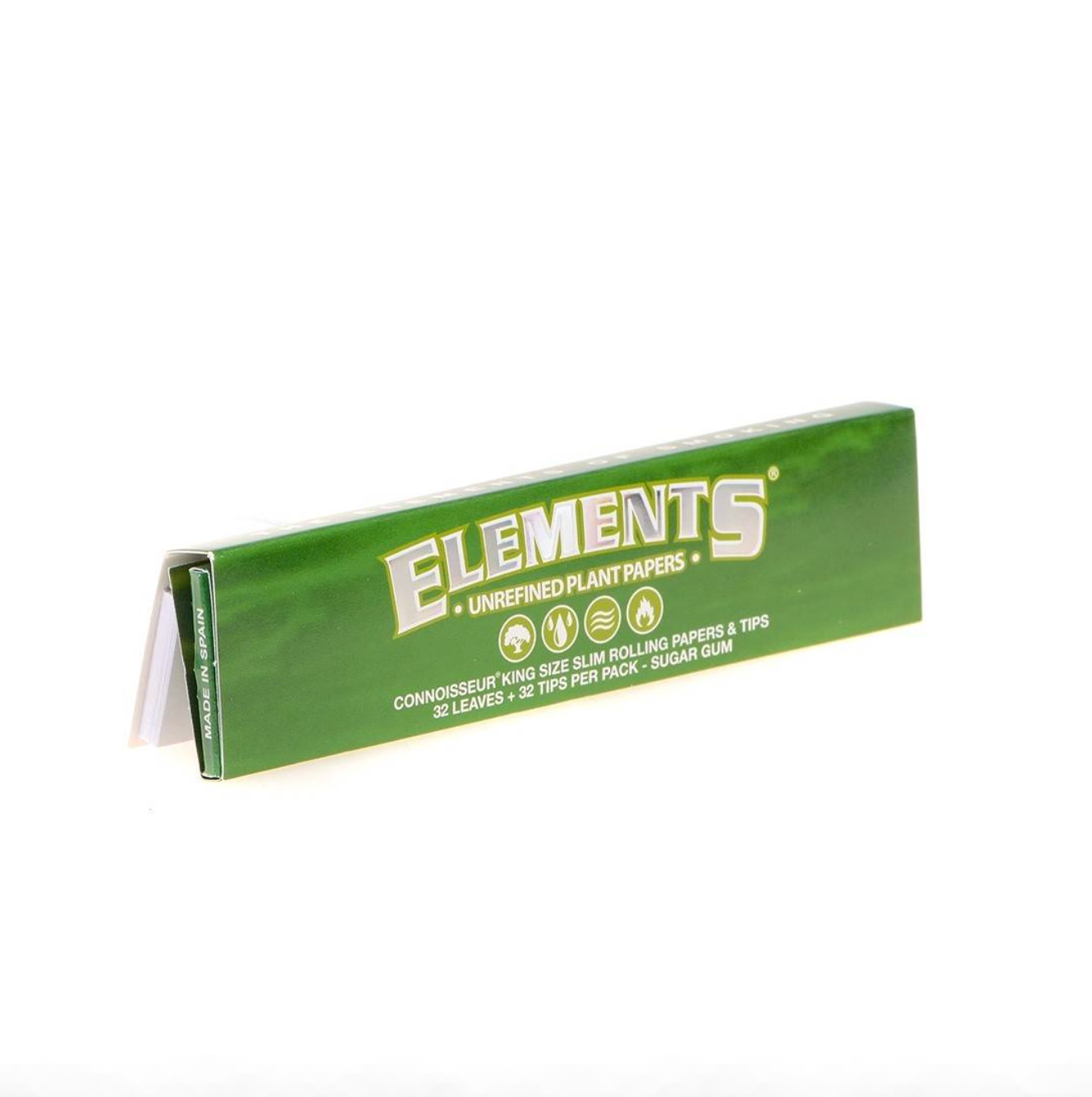 ELEMENTS Connoisseur - Papier à rouler + Filtres Tips (Vert)