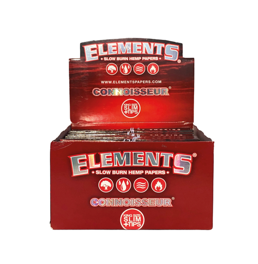 ELEMENTS Connoisseur - Papier à rouler + Filtres Tips (Rouge)