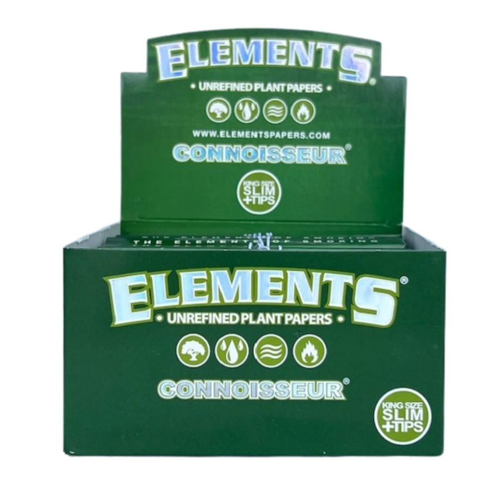 ELEMENTS Connoisseur - Papier à rouler + Filtres Tips (Vert)