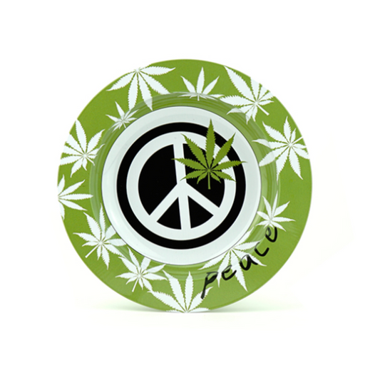 Metal Ashtray - Peace Green