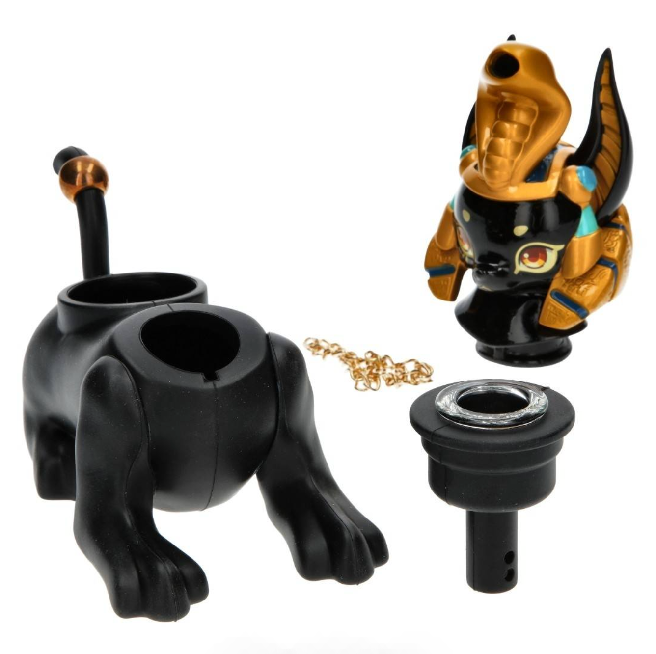 Bong Silicone Noir - Anubis Egypte (13cm)