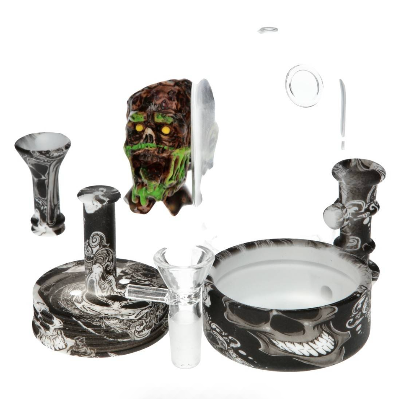 Bong Silicone Verre - Mini ZOMBIE (12cm)