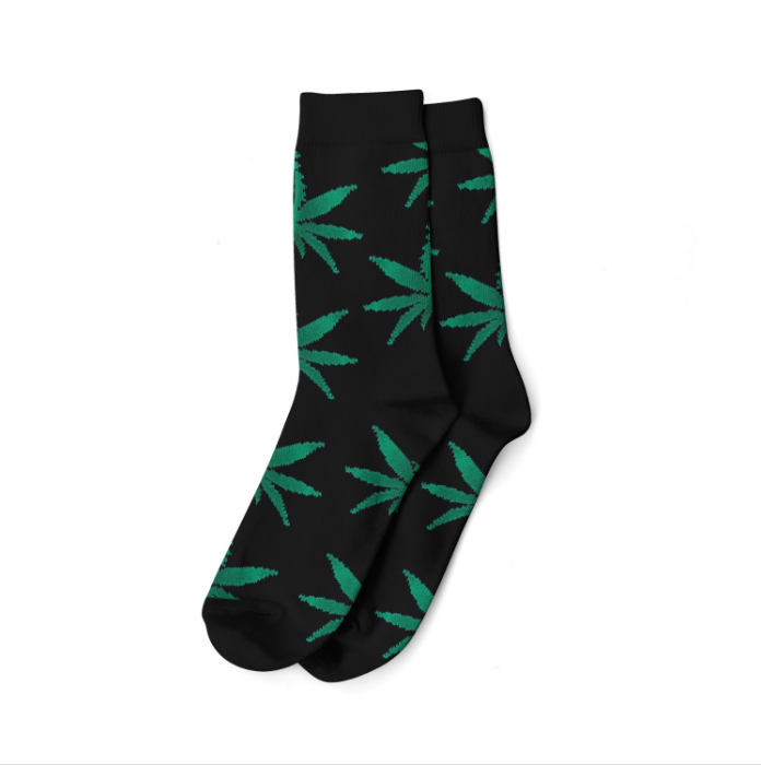 Cannabis Socks Black/Green - Canna Leaf (36-42)