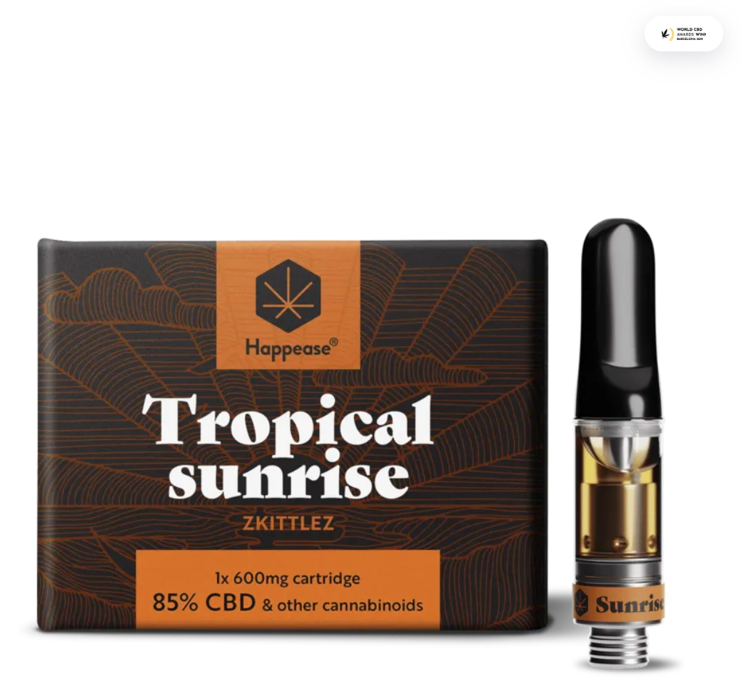 Happease Vape Pen "RECHARGE" - 1X Tropical Sunrise "Zkittlez" (85% CBD)