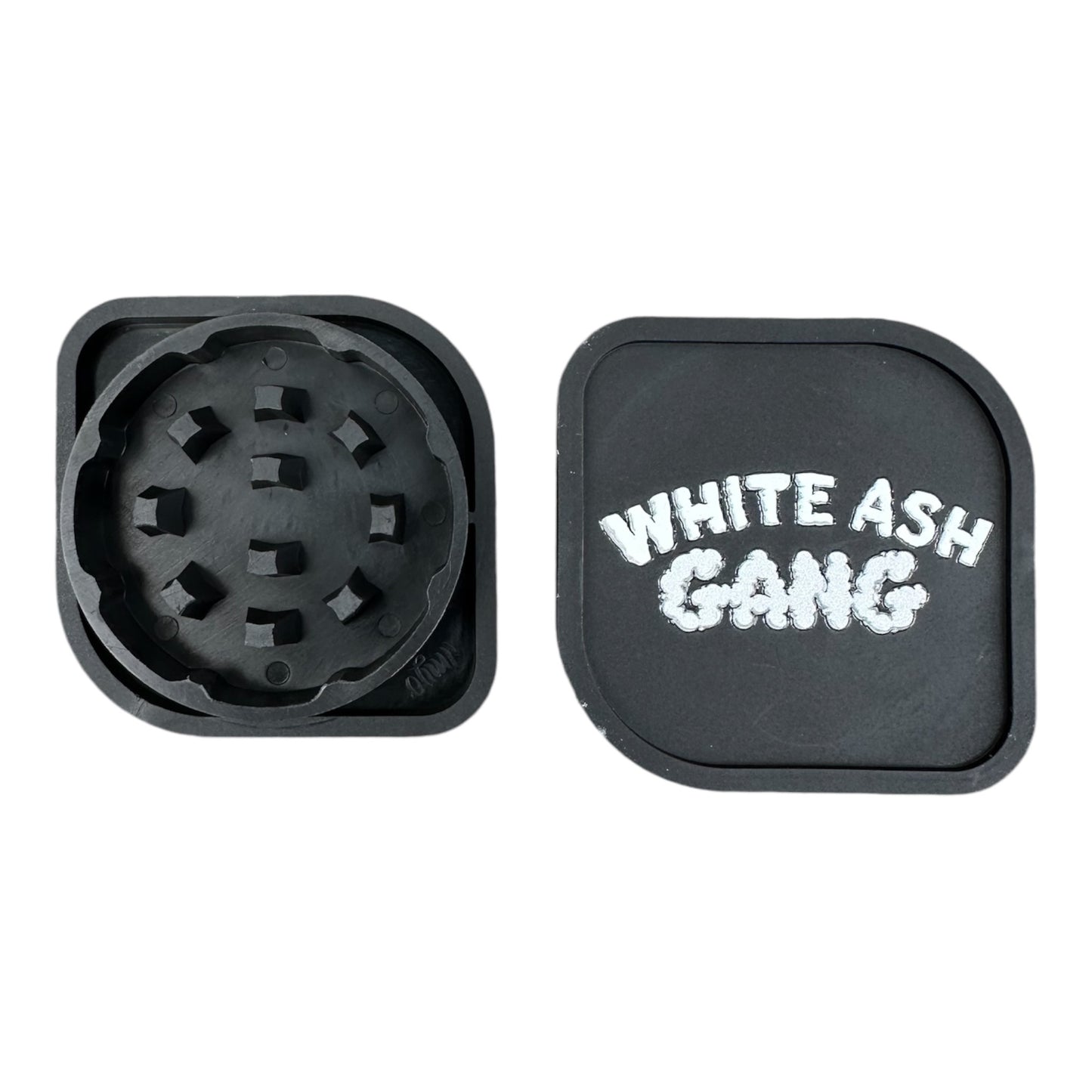 Magic King Chanvre Grinder Carré Noir - White Ash Gang (2pièces)