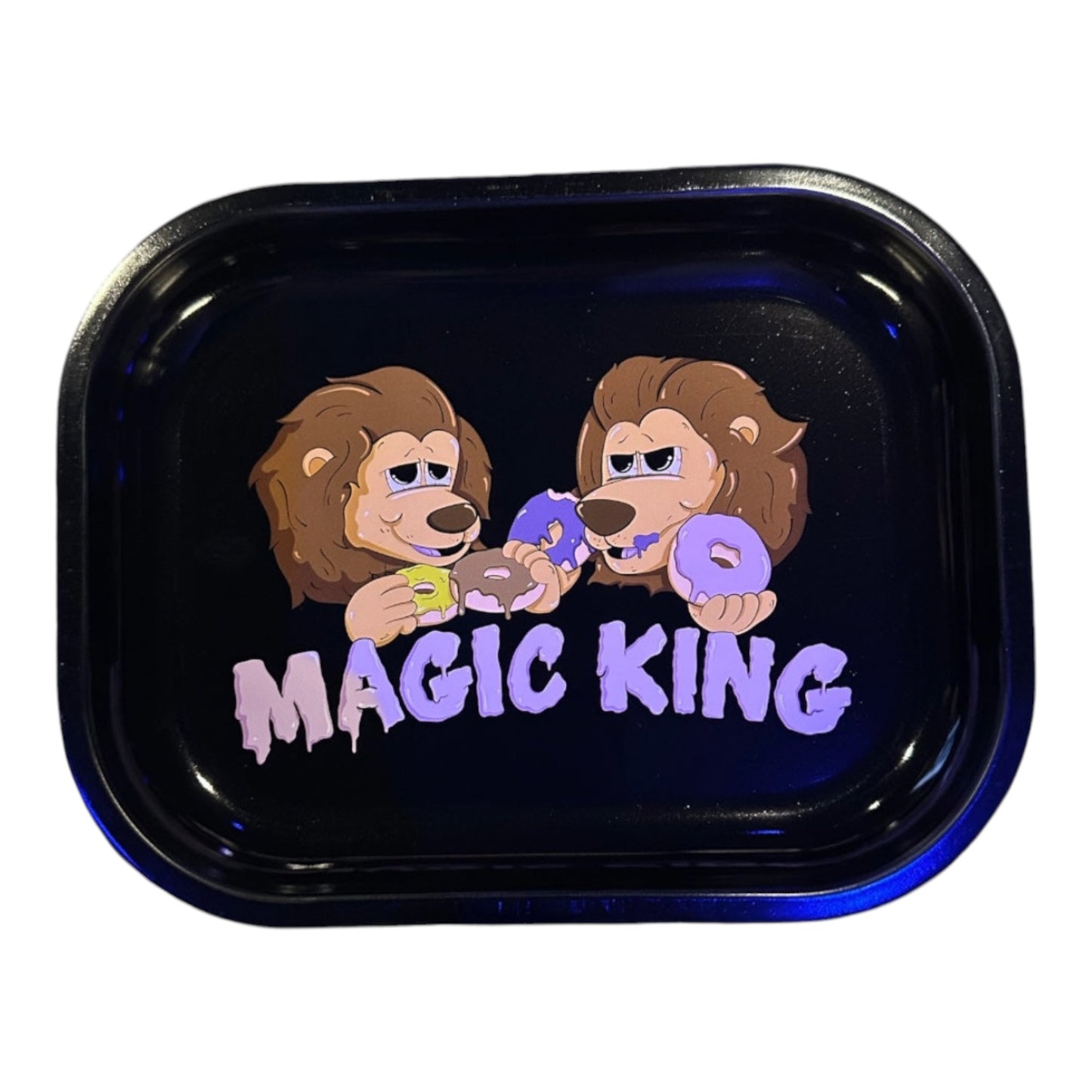 Plateau Métal "Magic King" Noir - Lions Donuts (Small)