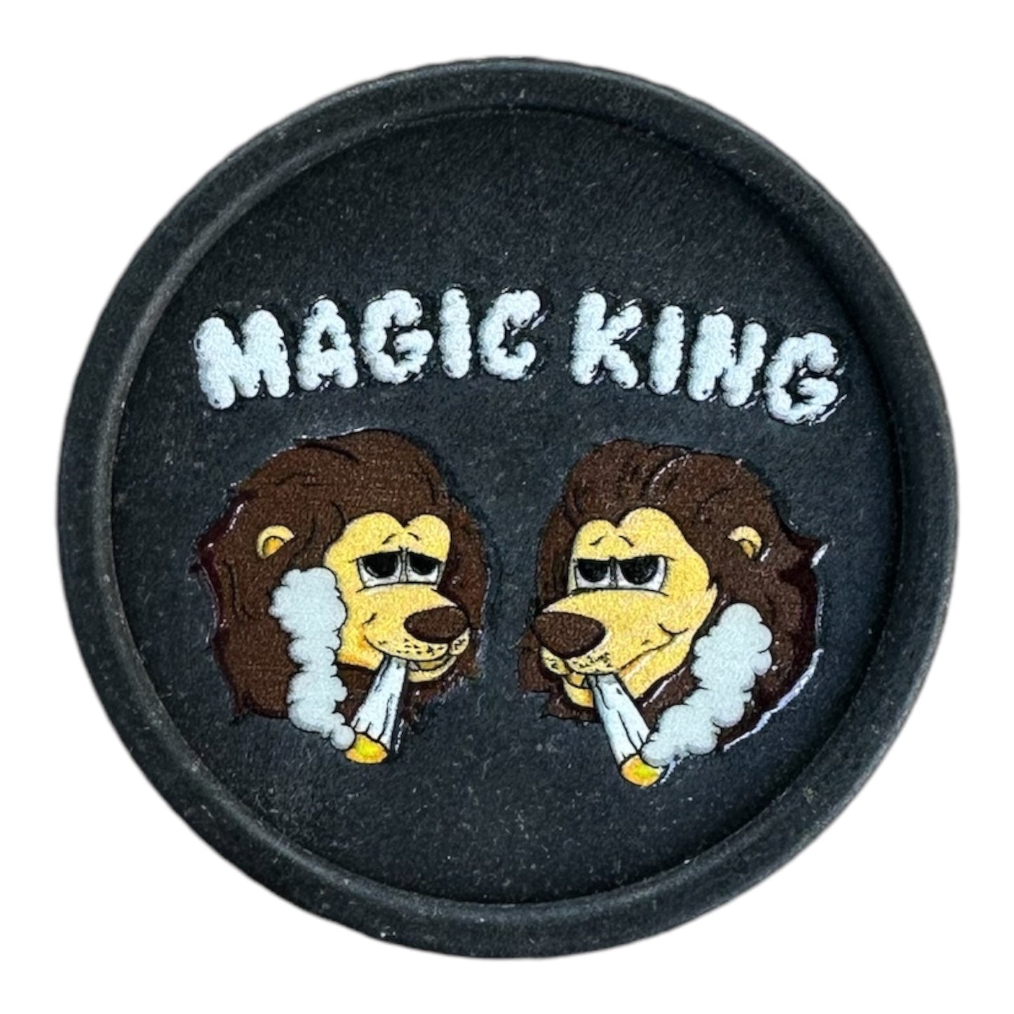 Magic King Grinder Chanvre Noir - Lions Smoking (2pièces)