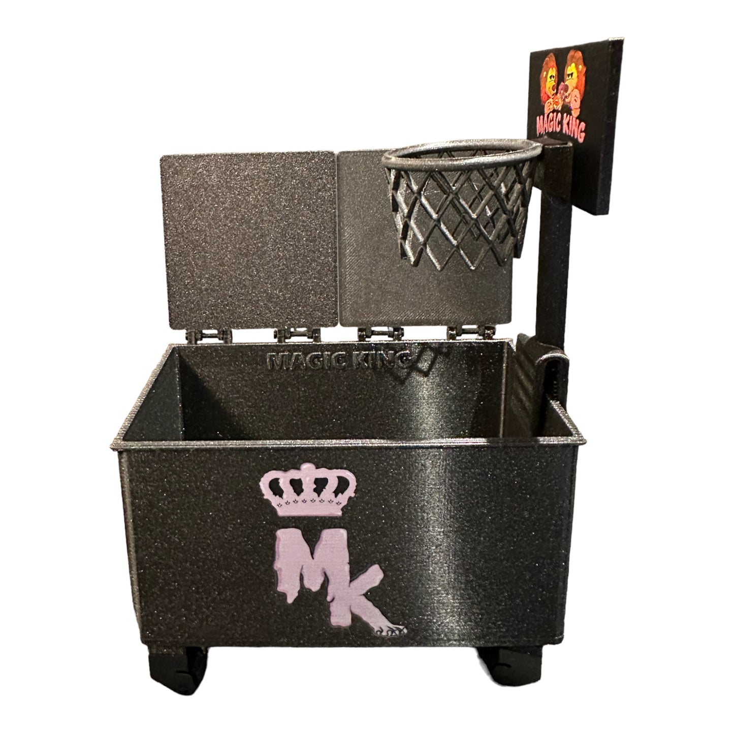 Magic King Cendrier De Table - Poubelle Roulette Avec Panier De Basketball