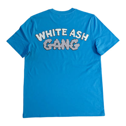 Magic King "T-Shirt" - White Ash Gang "Bleu Aqua"