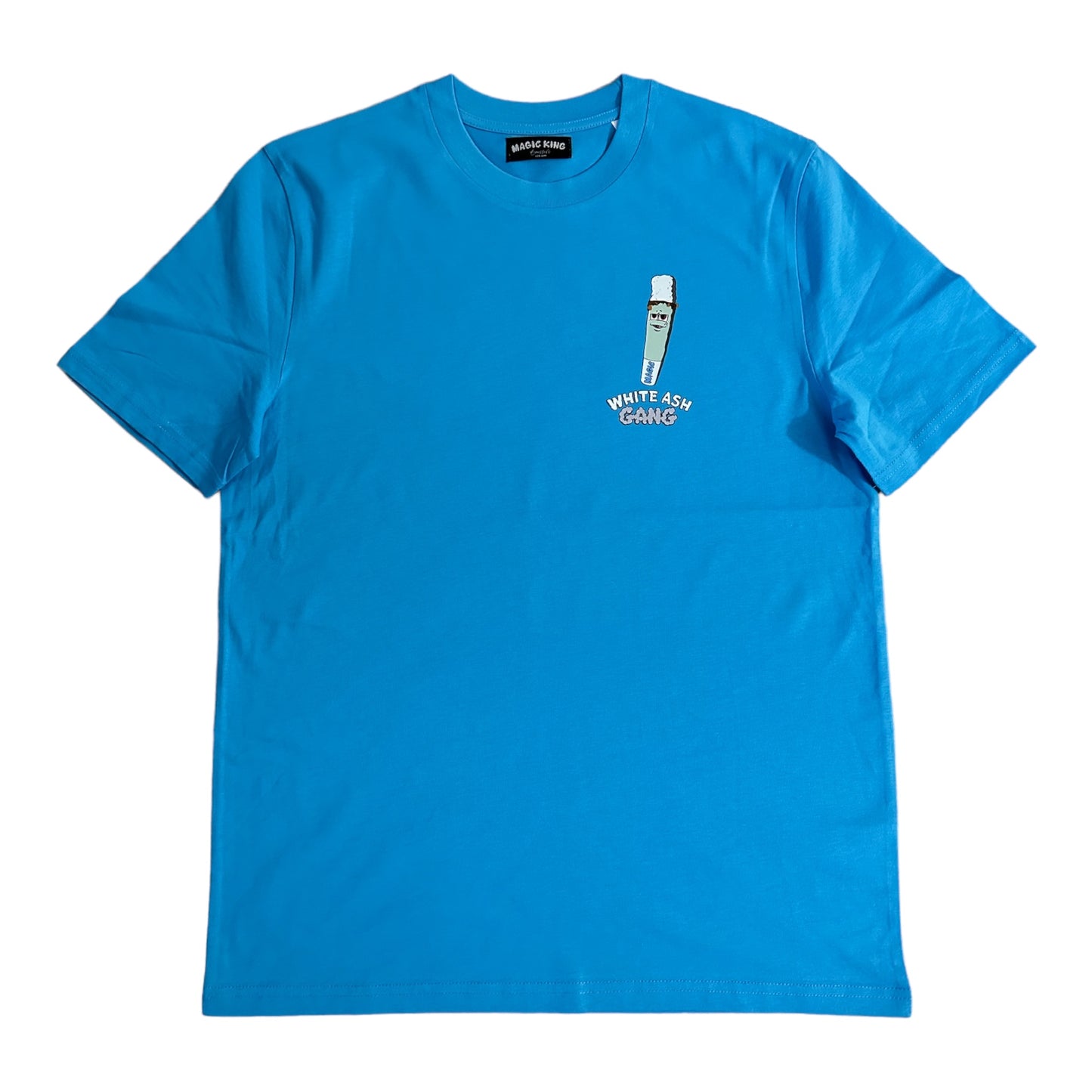 Magic King "T-Shirt" - White Ash Gang "Bleu Aqua"