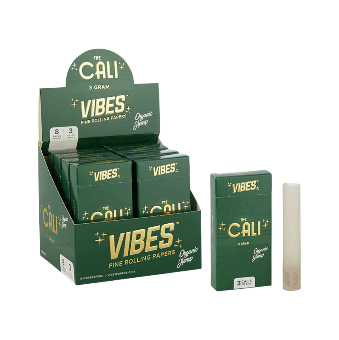 VIBES Cones "Cali 3g" - Green (Organic Hemp)