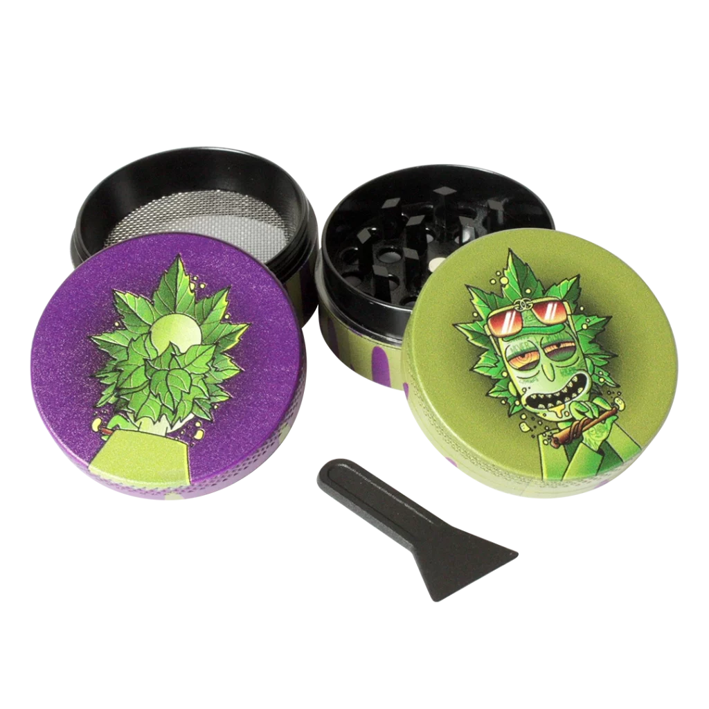 Grinder 40mm Vert/Mauve - Zinc Alloy "Rick & Morty" (4 pièces)