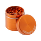 Grinder en aluminium orange Aerospaced By HS 40mm, 4 pièces avec tamis et récupérateur de pollen. Qualité premium pour une mouture parfaite.