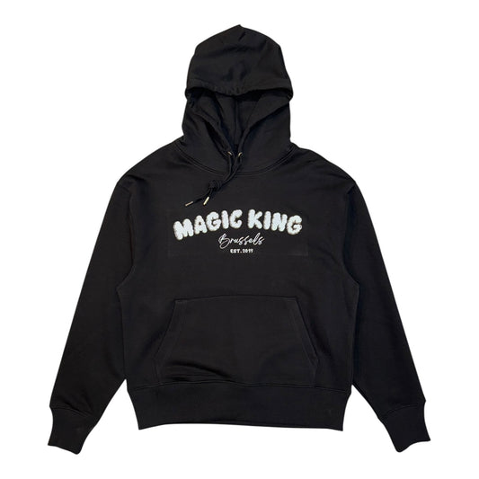 Hoodie noir oversize Magic King Brussels avec inscription Magic King Brussels Since 2019