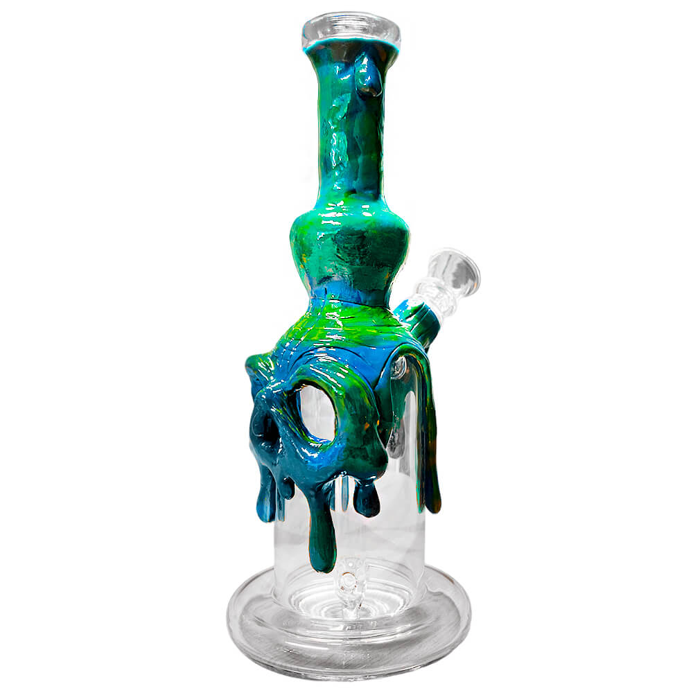 Bong Verre Bleu - Monster Skull Melted (22cm)