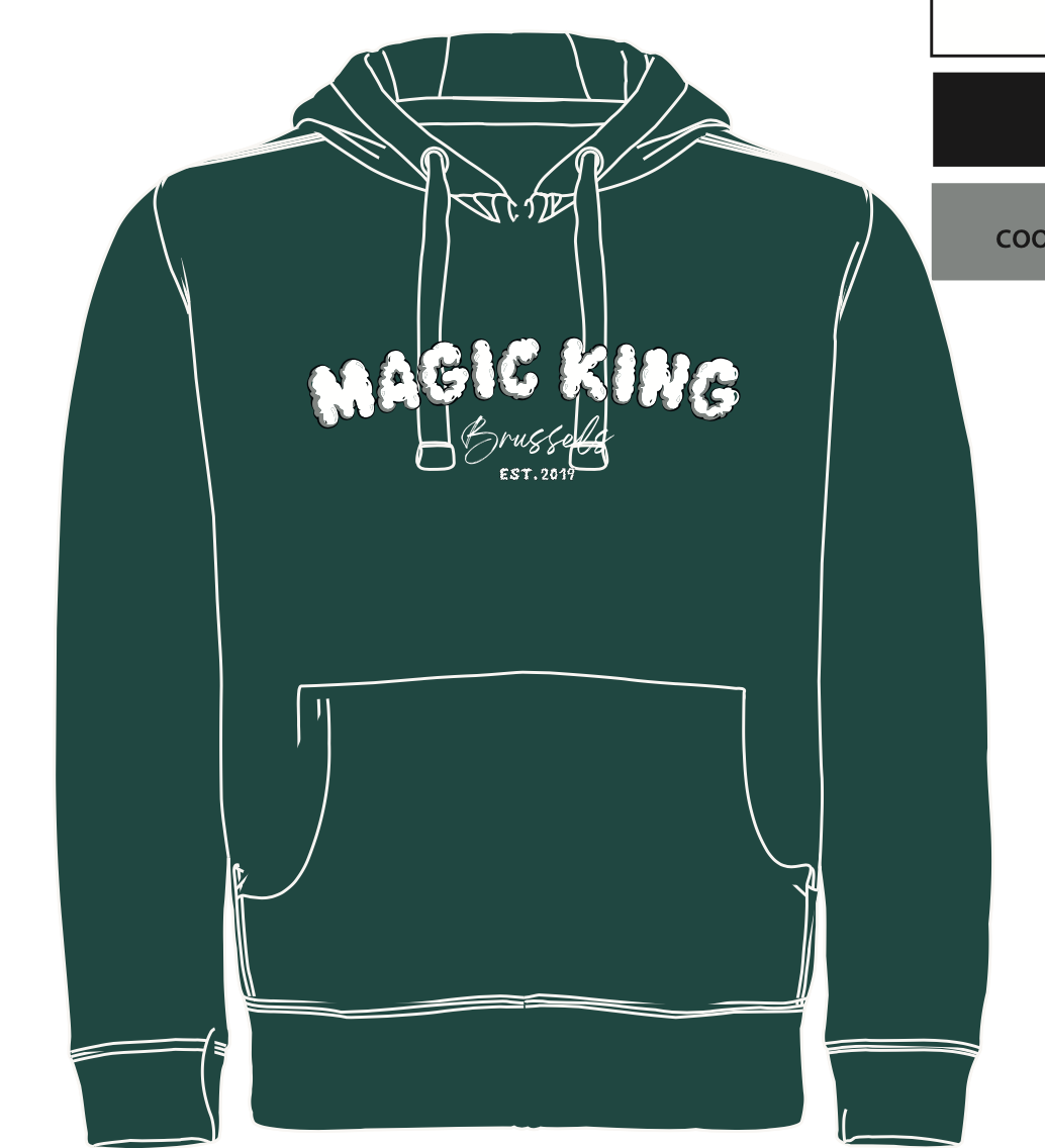 Magic King Hoodie Vert - MK Brussels "Since 2019"