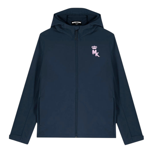 Veste Magic King High Tech bleu French Navy logo rose pastel