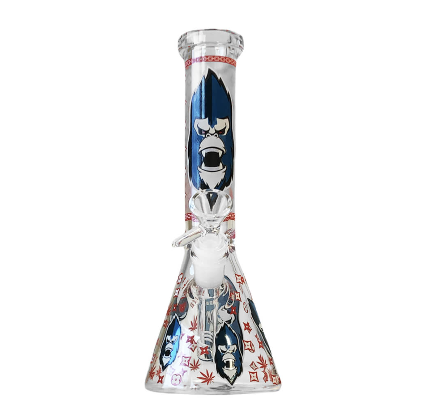 Glow Glass Bong - GORILLA Red (25cm)