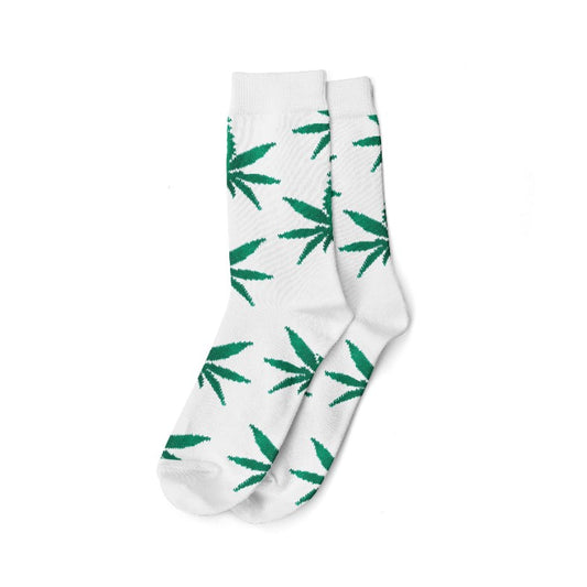 Chaussettes Long - "Blanc & Vert" Taille (36-42)