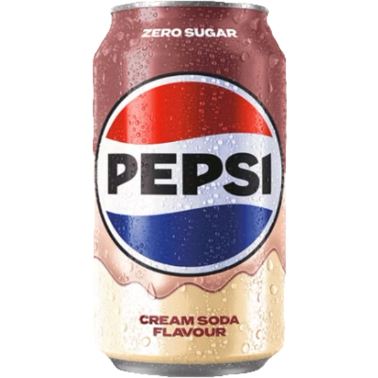 Pepsi Cream Soda 330ml - Soda à la vanille en canette, saveur rétro et crémeuse, édition rare et gourmande.