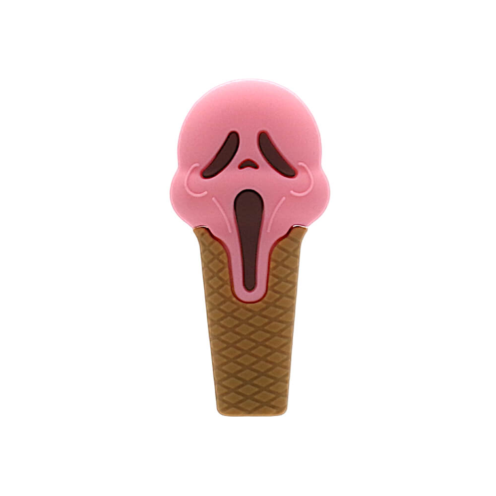 Pipe en silicone Scary Ice Cream 10cm - Design glace fondante, incassable et facile à nettoyer, idéale pour un usage quotidien.