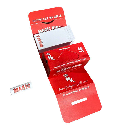 Rouleaux Artistiques MK Rouge avec Tips rouges – Magic King Édition Ultra Fin Chanvre