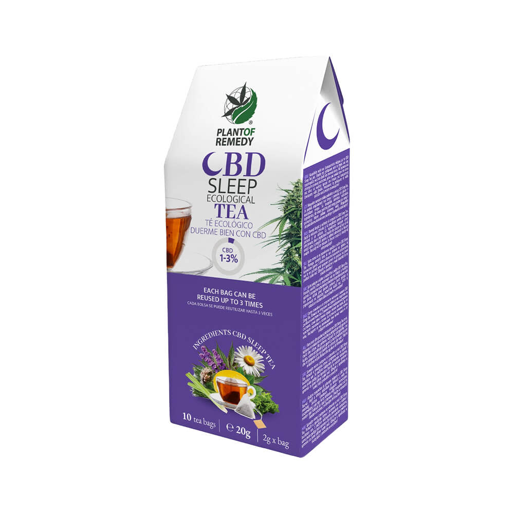 Tea Plant of Remedy 20g - Infusion CBD Sleep (1-3%), mélange de plantes naturelles favorisant un sommeil profond et relaxant.