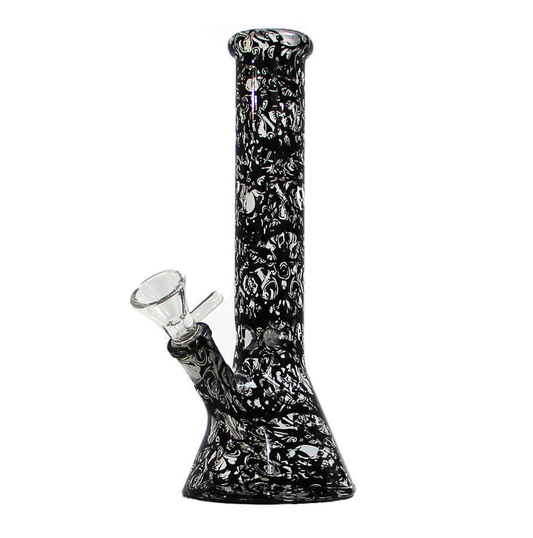 Bong Glass - Dark Skulls Black (26cm)