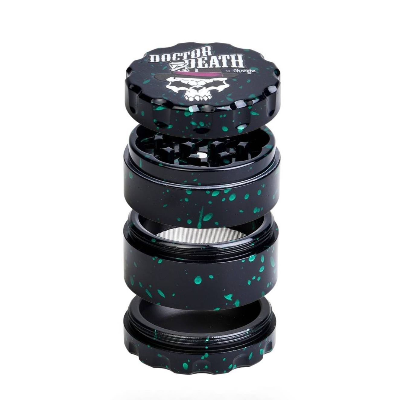 Grinder Chongz  "60mm" - Dead Head Noir & Vert (4pièces)