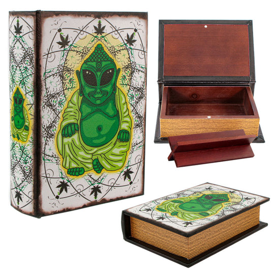 Boîte Bois - Stash Book Alien Buddha "Small"