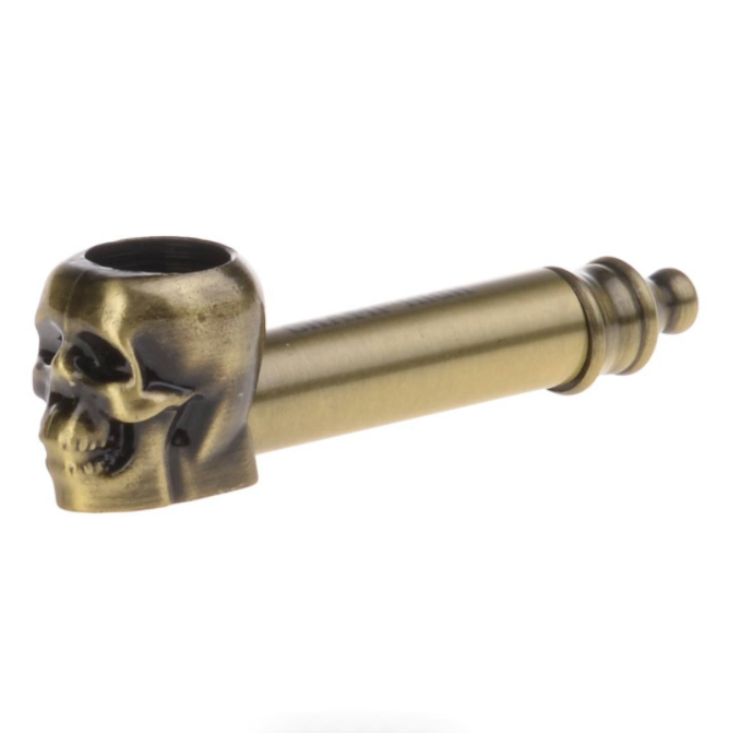 Pipe - Skull Gold/Bronze