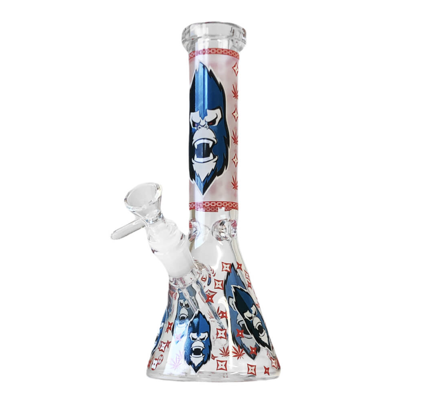 Bong Verre Glow - GORILLA  Rouge (25cm)