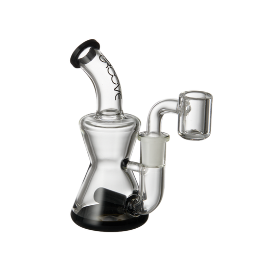 Bong Verre Dab Rig Groove - Micro Hourglass Noir